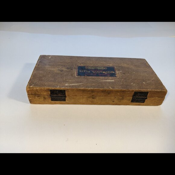 Greenfield Tap & Die Tool Set A-1 Little Giant Screw Plate Wood Box - INCOMPLETE - Picture 3 of 15